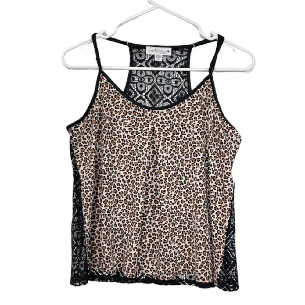 ⭐️In Bloom by Jonquil Leopard Print/Lace m Intimate Sleepwear Top Natural Sz M/M